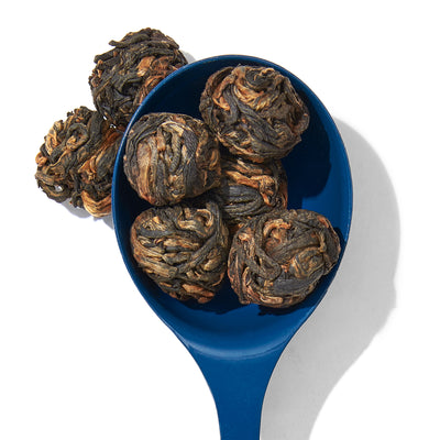 Organic Jasmine Black Pearls Tea Black front view