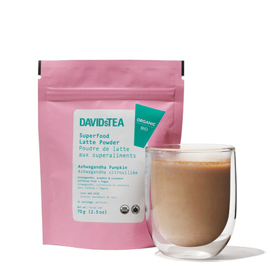 Organic Ashwagandha Pumpkin Tea Superfood Latte Powder Herbal front view
