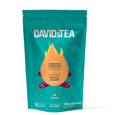 Organic Cinnamon Rooibos Chai Tea Bag of 65 Sachets Rooibos front view