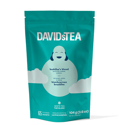 Buddha's Blend Tea Bag of 65 Sachets White front view
