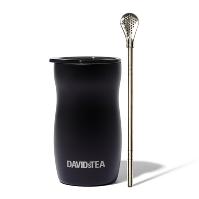 black mate cup + bombilla straw