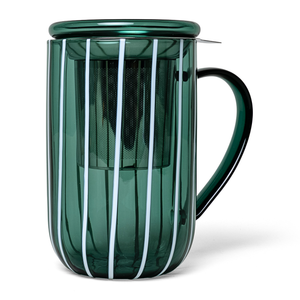 clear green stripe nordic mug