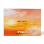 Closed Feel Good Teas 8 Tea Sampler box with a sunset design