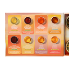 Opened Feel Good Teas 8 Tea Sampler showing illustrated tea compartments