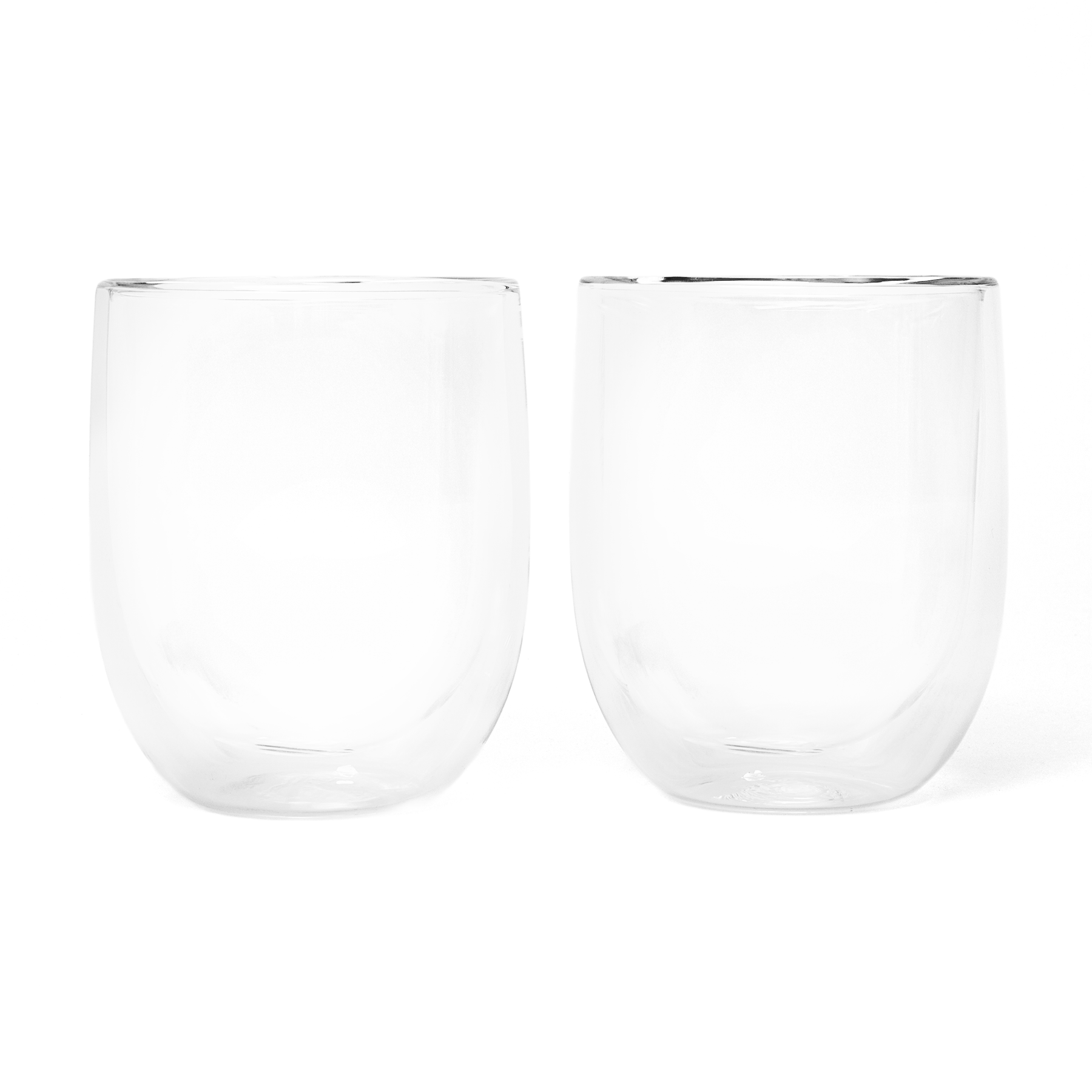 Double Walled Clear Glass Bubble Cup Set