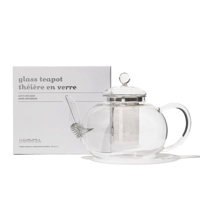 Clear Glass Bubble Teapot  front view