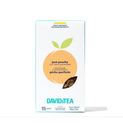 Just Peachy Tea Pack of 15 Sachets Herbal front view