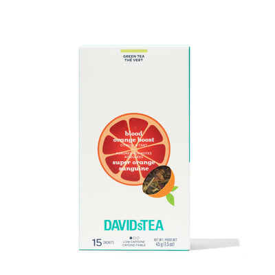 Blood Orange Boost Tea Pack of 15 Sachets Green front view
