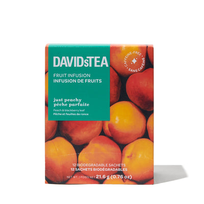 Just Peachy Tea Pack of 12 Sachets Herbal front view
