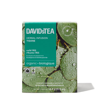 Organic Cold 911 Tea Pack of 12 Sachets Herbal front view