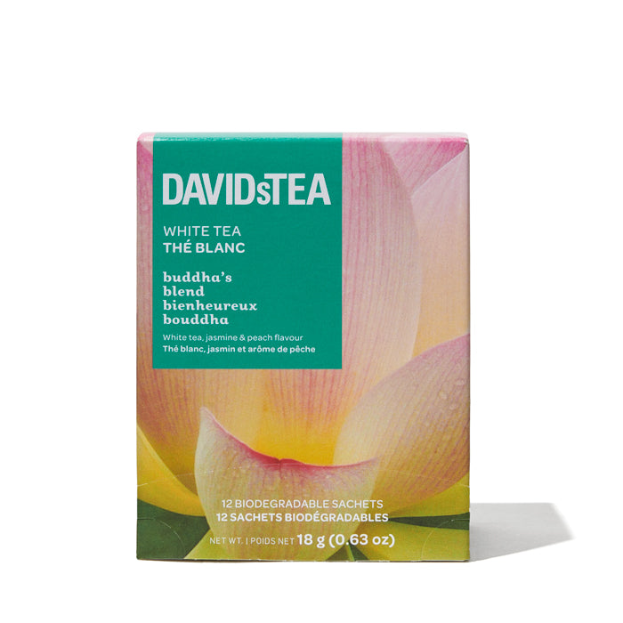 Buddha's Blend Tea Pack of 12 Sachets White front view