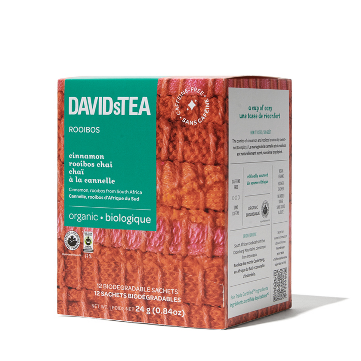 Organic Cinnamon Rooibos Chai Tea Pack of 12 Sachets  more detail