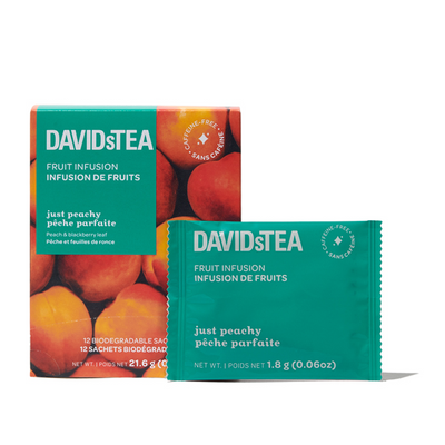 Just Peachy Tea Pack of 12 Sachets Herbal front view
