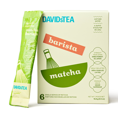 Barista matcha box with singe serve sachets
