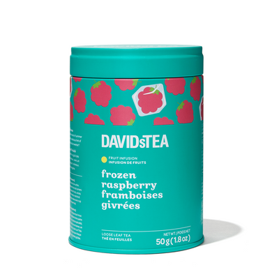 Frozen Raspberry Tea Loose Leaf Tin Herbal front view
