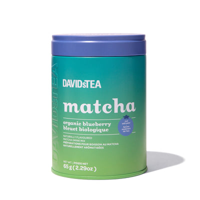 Organic Blueberry Matcha Tea Tin Matcha Drink Mix front view
