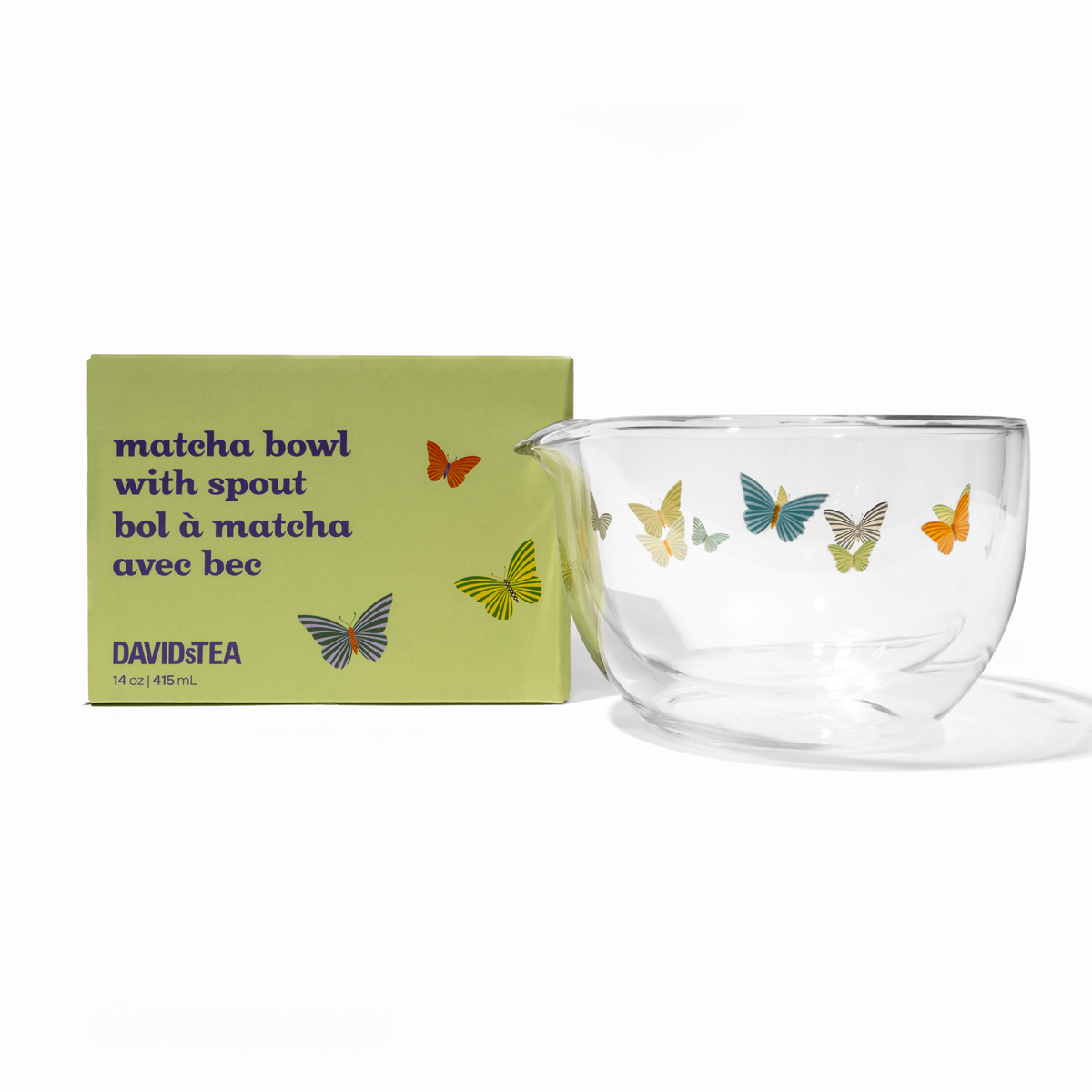 Butterfly Away Double Walled Glass Matcha Bowl with Spout  secondary