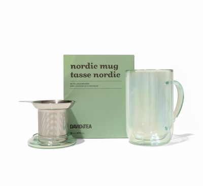 Iridescent Green Double Walled Nordic Mug  front view
