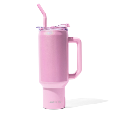 Pink Iridescent Thirsty Tumbler  front view