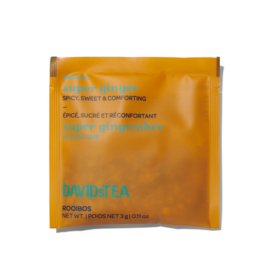 Organic Super Ginger Tea Pack of 25 Sachets Rooibos front view