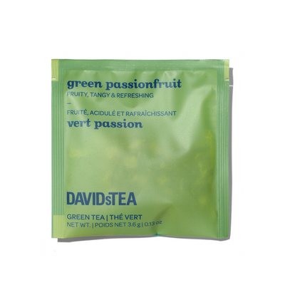 Organic Green Passionfruit Tea Pack of 25 Sachets Green front view