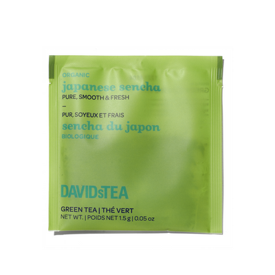 Organic Japanese Sencha Tea Pack of 25 Sachets Green front view