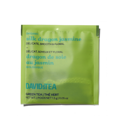 Organic Silk Dragon Jasmine Tea Pack of 25 Sachets Green front view