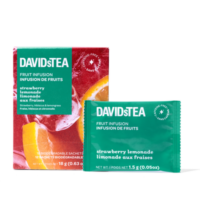 Strawberry Lemonade Tea Pack of 12 Sachets  front view