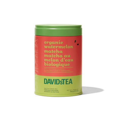 Organic Watermelon Matcha Tea Printed Tin Matcha Drink Mix front view