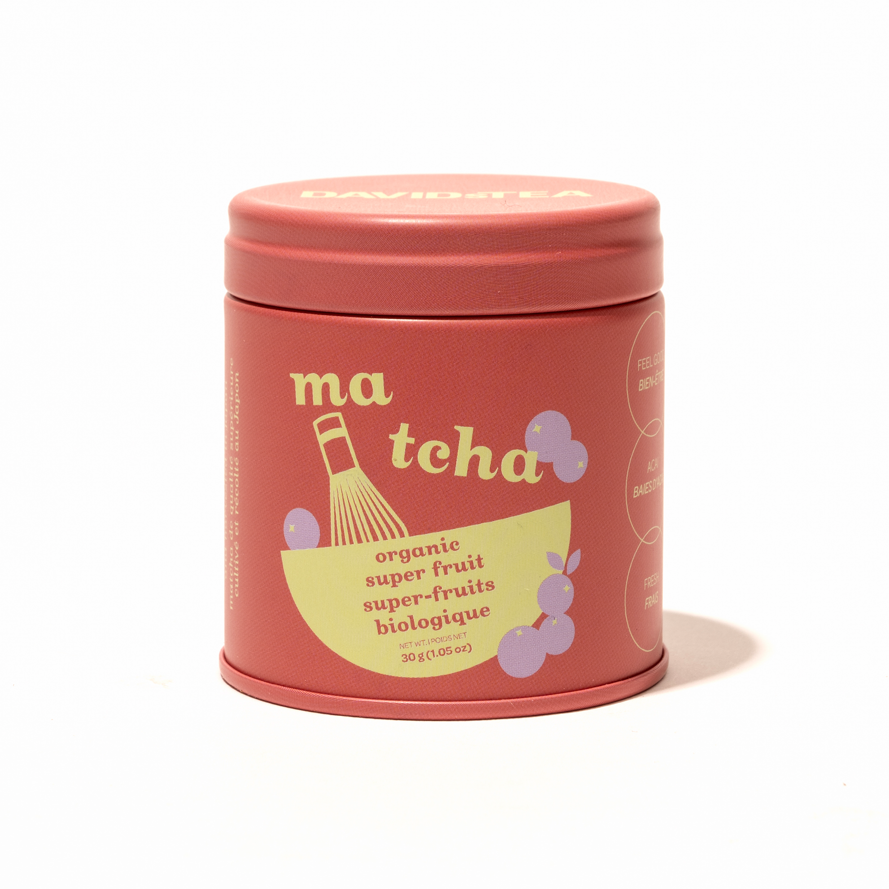 Organic Super Fruit Matcha Mini Tea Tin Matcha front view