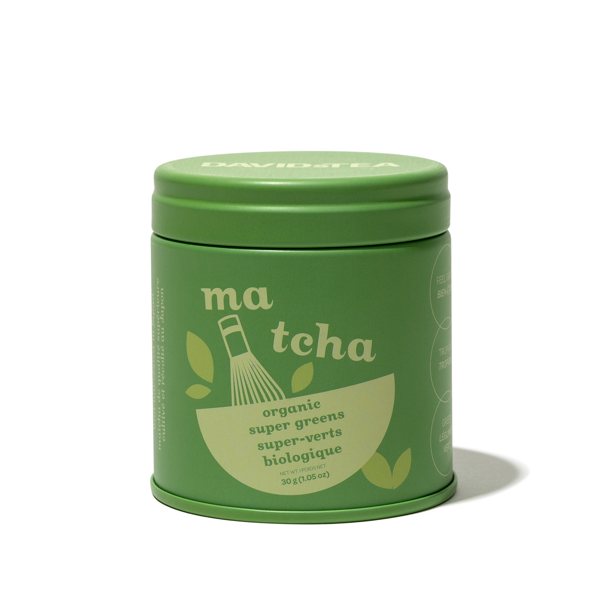 Organic Super Greens Matcha Mini Tea Tin Matcha front view