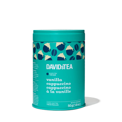Vanilla Cappuccino Limited Edition Tea Tin Black front view