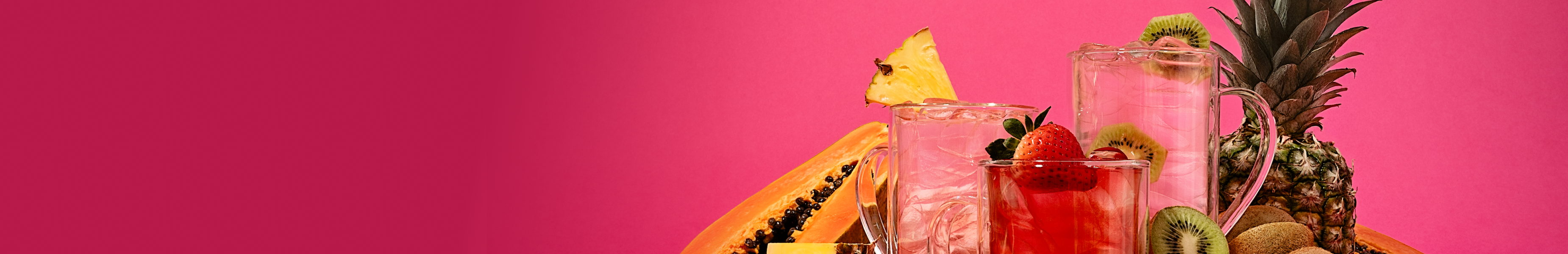Fruity iced teas styled with sliced fruit