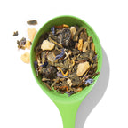 green passionfruit loose leaf tea spoon image green tea