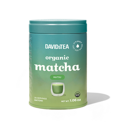 Ceremonial Grade Organic Matcha Matsu Tea Tin Matcha front view
