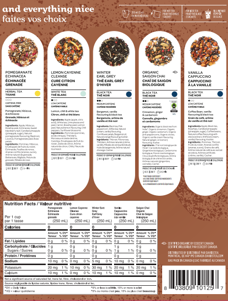 Sugar n' Spice Teas Sachet Variety Bag of 20 Sachets  secondary